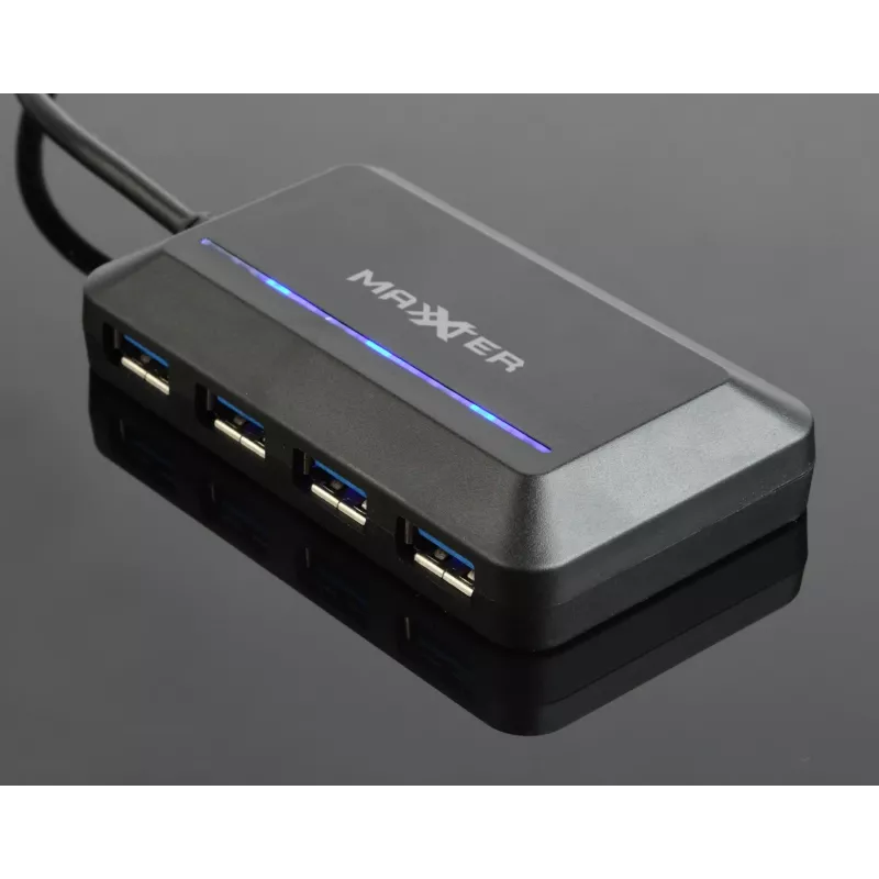 Hub USB GEMBIRD ACT-HUB3C-4P — host USB 3.2 Gen 1 Type-A para 4 × USB 3.2 Gen 1 Type-C, 5000 Mbit/s, preto