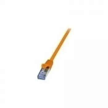 Logilink PrimeLine - cabo de patch - RJ-45 (macho) - RJ-45 (macho) - 1,5 m - SFTP, PiMF - CAT 6a - crimpado, liso, sem halogéneos - laranja (CQ3048S)
