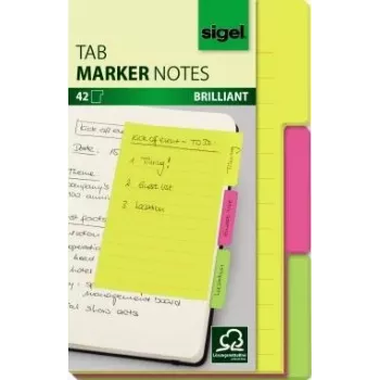 Marcadores de página Notes sigel HN206, 98×148 mm folhas, 42 folhas