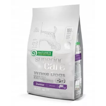 NATURE'S PROTECTION Superior Care White Dogs Grain Free Junior Salmon ração seca para cães 1,5 kg