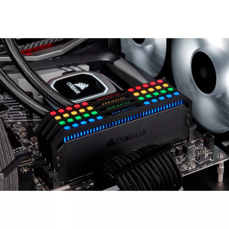 DIMM 16 GB DDR4-3200 2x 8 GB kit duplo otimizado para AMD preto Dominator Platinum RGB INTEL XMP