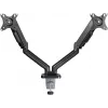 Suporte de mesa Goobay | Suporte para dois monitores com mola a gás | Orientável, inclinável, rotativo | 17-32 inch | Capacidade máxima de carga 9 kg | preto