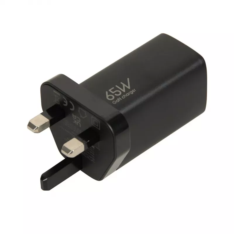 iBOX C-65 preto, carregador universal GaN 65 W com ficha UK
