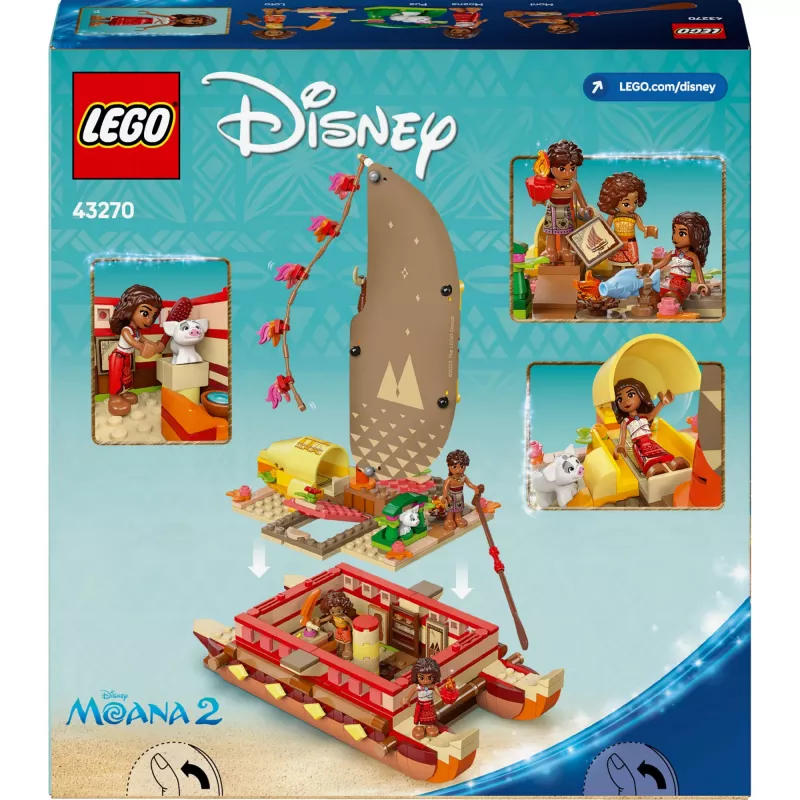 LEGO Disney 43270 A canoa de aventuras da Moana, 529 peças, 3 minifiguras, 6+
