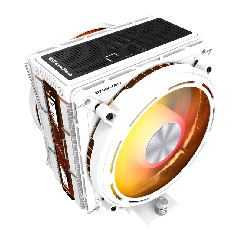 Arrefecedor de processador Darkflash E400 PLUS (branco) — arrefecimento ativo a ar para CPU, design em torre, configuração de ventoinha única