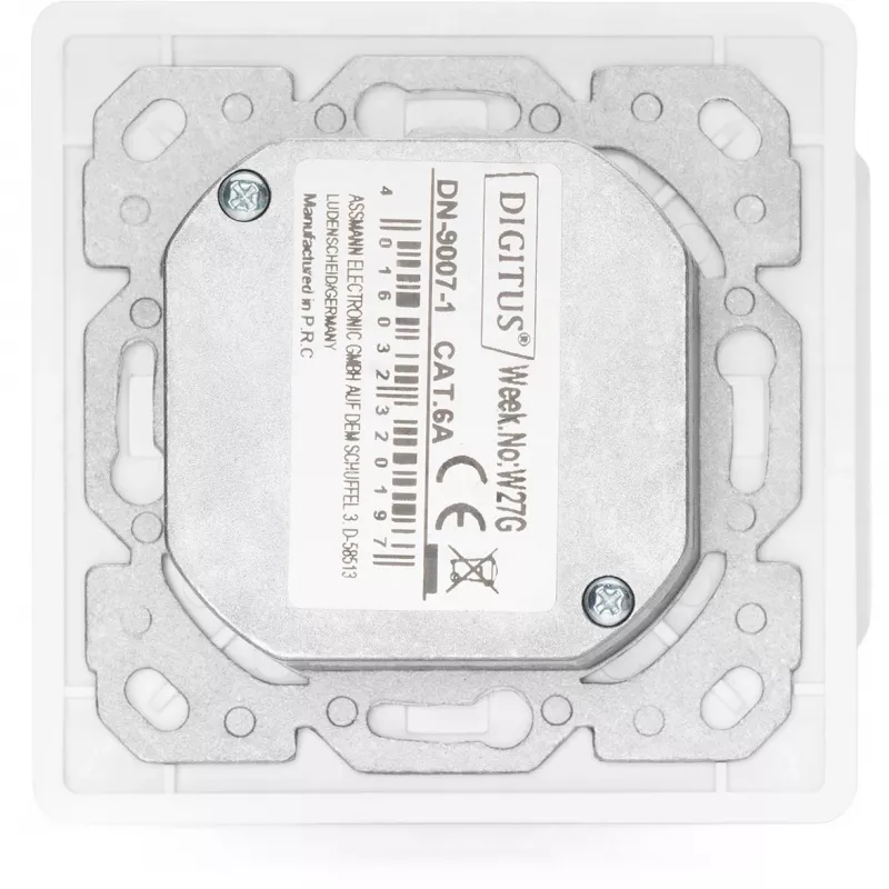 Tomada de rede Digitus DN-9007-1 CAT 6A Classe EA, 2x RJ45, blindada, de encastrar, branca