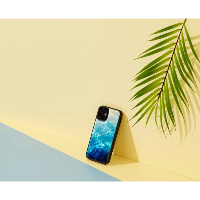 Capa de proteção iKins para Apple iPhone 12 mini — lago azul com detalhes pretos