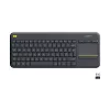 Teclado Logitech Wireless Touch Keyboard K400 Plus - teclado - sem fios - 2,4 GHz - suíço - preto