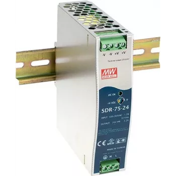 Fonte de alimentação MEAN WELL SDR-75-24 77W metálico
