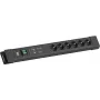 Régua de tomadas Bachmann CONNECTUS com 6 tomadas CEE7/3, 1 GVS, 1 interruptor, cabo de 2,0 m, ficha CEE7/7, preto