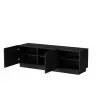 Móvel de TV cama meble LIVERTI 150x42x48 cm, tampo em aglomerado preto, moldura preta