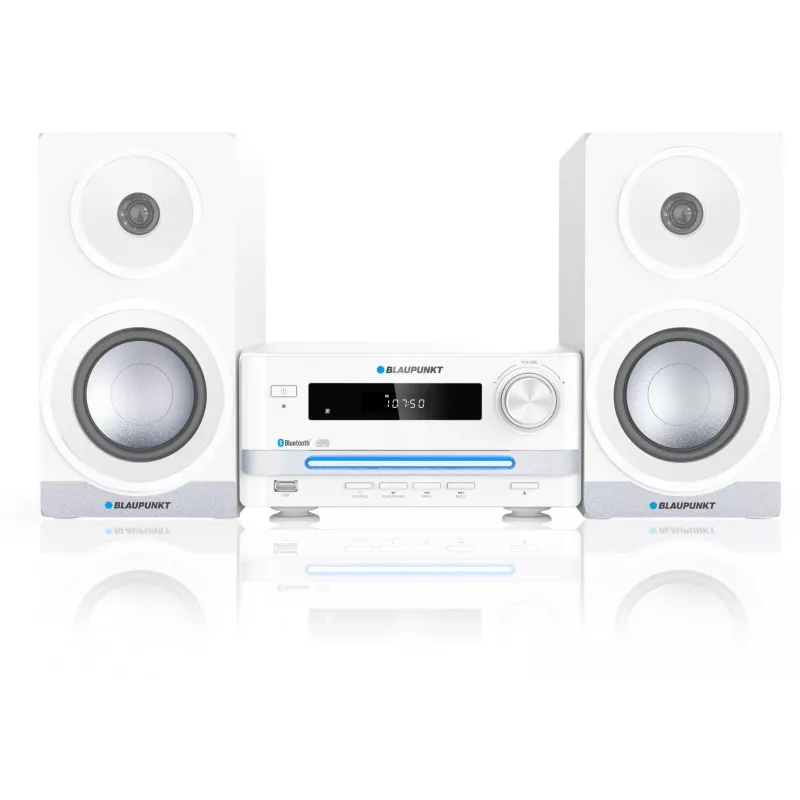 Micro-sistema de áudio doméstico BLAUPUNKT MS16BT 15 W, CD/USB/MP3, Bluetooth, FM RDS, branco