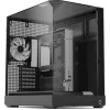 Caixa de torre APNX V2 com três painéis de vidro temperado, preto