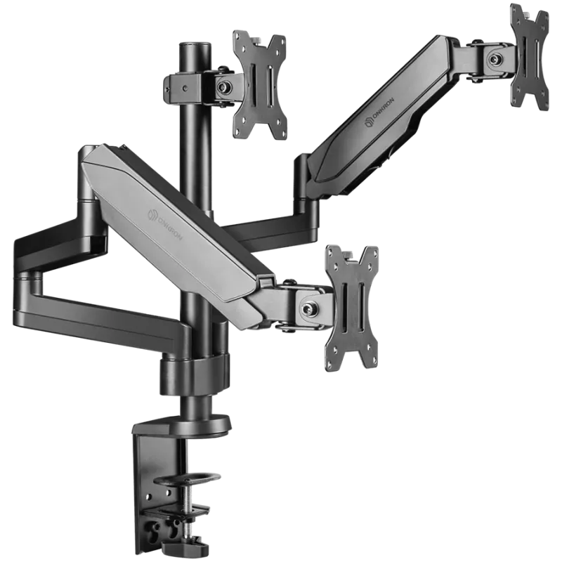 Suporte de secretária para monitor ONKRON G280-B para ecrãs de 33–81,3 cm (13 polegadas–32 polegadas), morsa/passagem pela secretária, até 24 kg, VESA 75x75–100x100