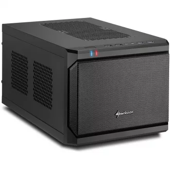 Sharkoon QB One Preto - Midi/Minitower ITX, Mini-ITX 3,5 - Fonte de alimentação para PC/Servidor Arrefecedor - USB, USB 2.0, USB 3.0