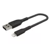 Cabo entrançado USB-Lightning 15 cm preto