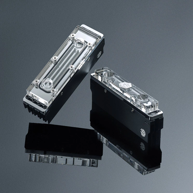 Dissipador de memória Bitspower, DDR5, transparente, bilateral - 4 DIMMS