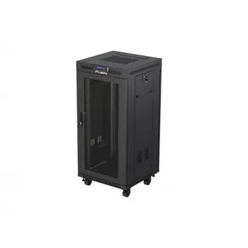 Armário rack LANBERG FF01-6624-23BL 24U autónomo 19 polegadas 600×600 mm IP20 preto