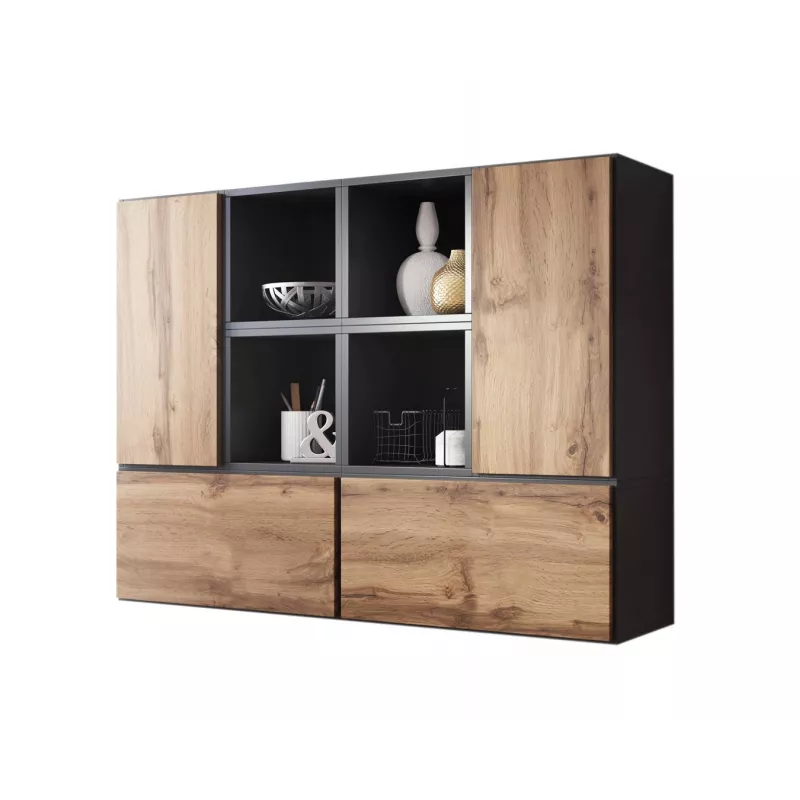 Conjunto de móveis de sala Cama ROCO 19 (4xRO3 + 4xRO6) antracite/carvalho wotan