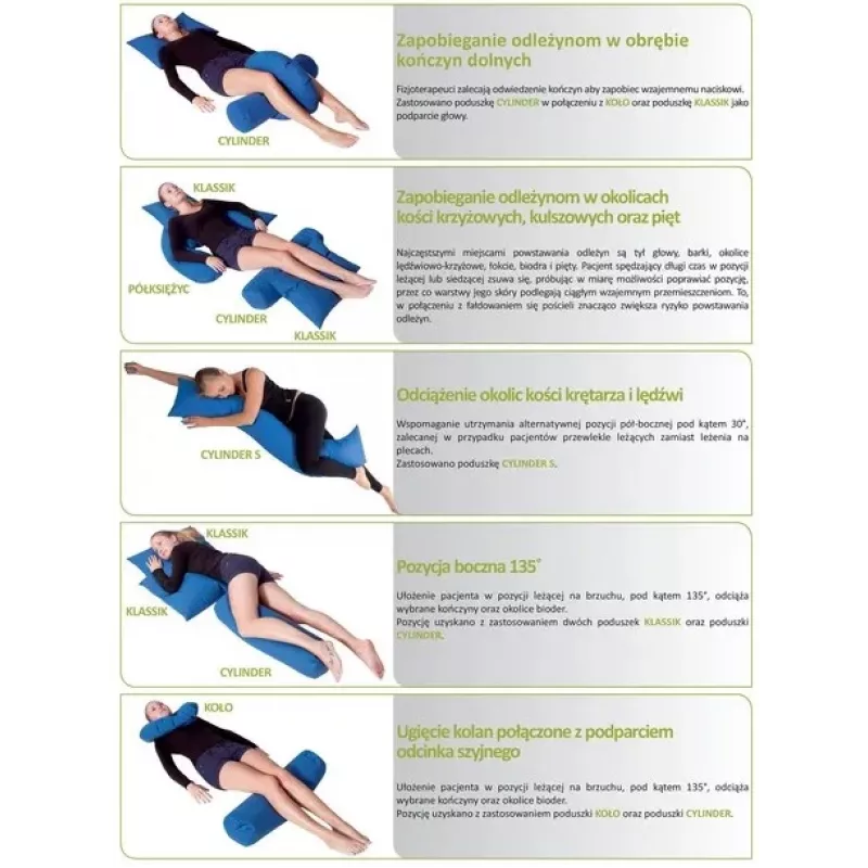 Almofada de posicionamento em U para cama em fibra de silicone azul