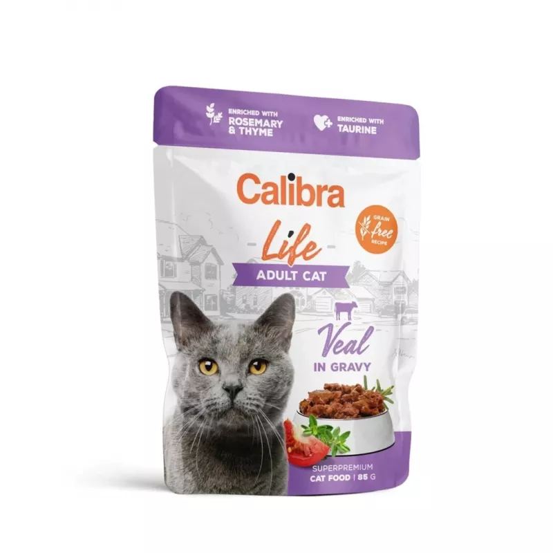 CALIBRA Cat Life Adult vitela em molho - comida húmida para gatos - 85g