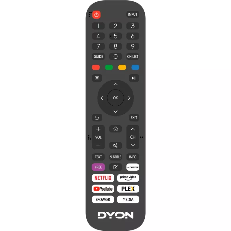 Dyon SMART 32 VX TV LED 80 cm 81,30cm (32) DVB-T2, DVB-C, DVB-S2, HD ready, Smart TV, WLAN, CI+ preto [classe energética F] (D800214)