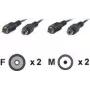 Cabo de extensão de vídeo/áudio ROLINE Secomp VALUE - RCA (M) para RCA (F) - 1,5 m - blindado - preto (21.15.9476)