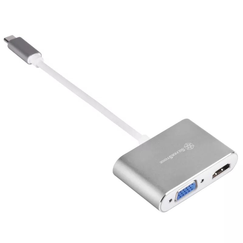 Adaptador de vídeo externo SILVERSTONE EP16 USB-C 3.1 com saídas HDMI e VGA