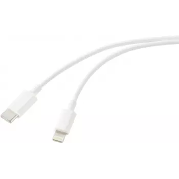 Renkforce Cabo USB USB 2.0 Ficha USB-C®, Ficha Apple Lightning 2,00 m Branco (mate) RF-5724080 (RF-5724080)
