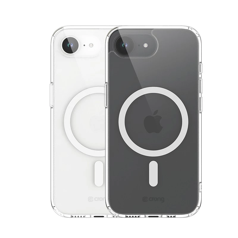 Capa transparente MagSafe Crong para iPhone 16e – capa de proteção transparente, compatível com MagSafe