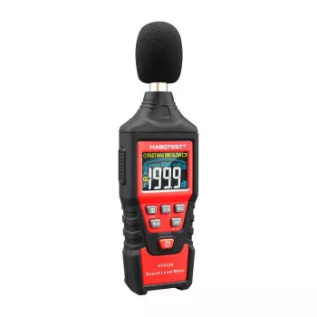 Medidor digital de decibéis Habotest HT622B — medidor de nível sonoro com ponderação A/C, interface USB