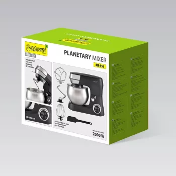 Batedeira planetária Feel-Maestro MR-558 com taça de 5 l, 2000 W preto
