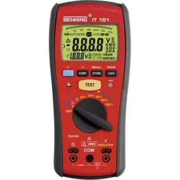 Testador de isolamento Benning 20 G 50 VDC/100 VDC/250 VDC/500 VDC/1000 VDC 600 VAC TRMS AC (BENNING IT 101)