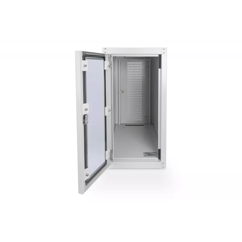 Caixa de computador Digitus com porta de vidro, com rodas, com fechadura, com ranhuras de ventilação