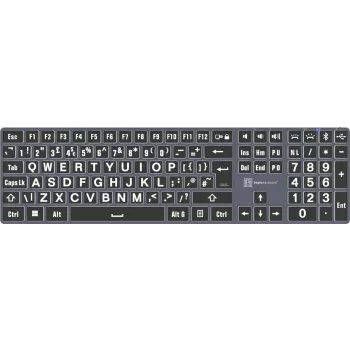 Teclado mecânico LogicKeyboard XL-Print White on preto TITAN UK Layout para PC LKB-LPWB-TPC-UK