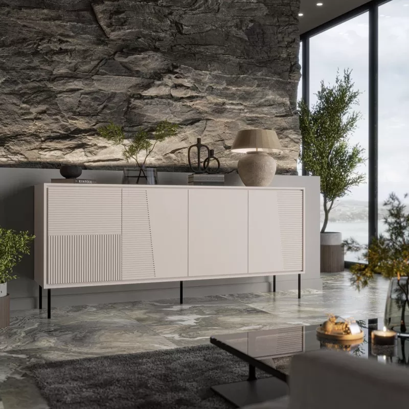 Cómoda 4D ABI 200x45x88 caxemira mate