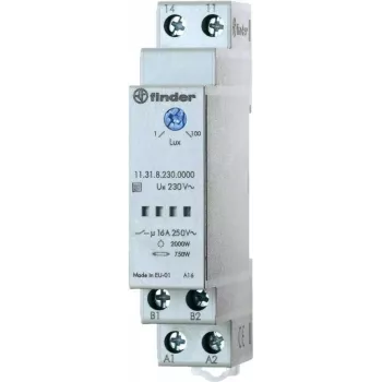 Interruptor crepuscular Finder para calha DIN 35 mm, série 11.31.8.230 11.31.8.230.0000 1 - 100 lx 230 V/50 - 60 Hz 1 fecha (11.31.8.230.0000)