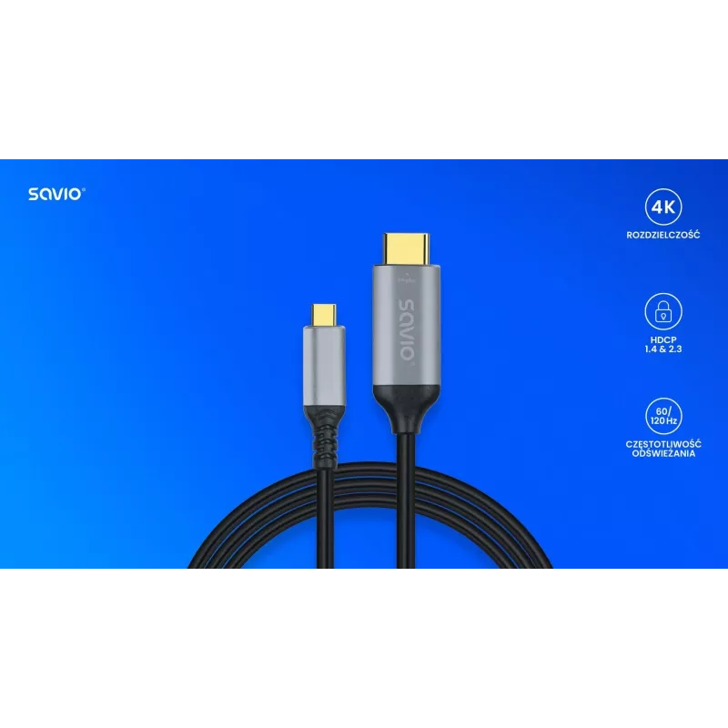 Cabo USB-C para HDMI v2.0b, 3m, cobre CL-184