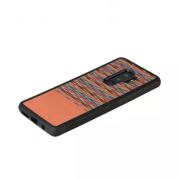 Capa para smartphone Man and Wood para Samsung Galaxy S9 Plus — padrão xadrez castanho com rebordo preto