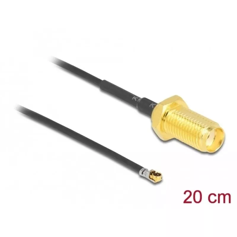 Cabo coaxial DeLOCK 12662 0,2 m SMA MHF 4L LK Preto