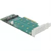 Placa DeLOCK PCI Express x8 para 2 x NVMe M.2 Key M internos com bifurcação, formato low-profile