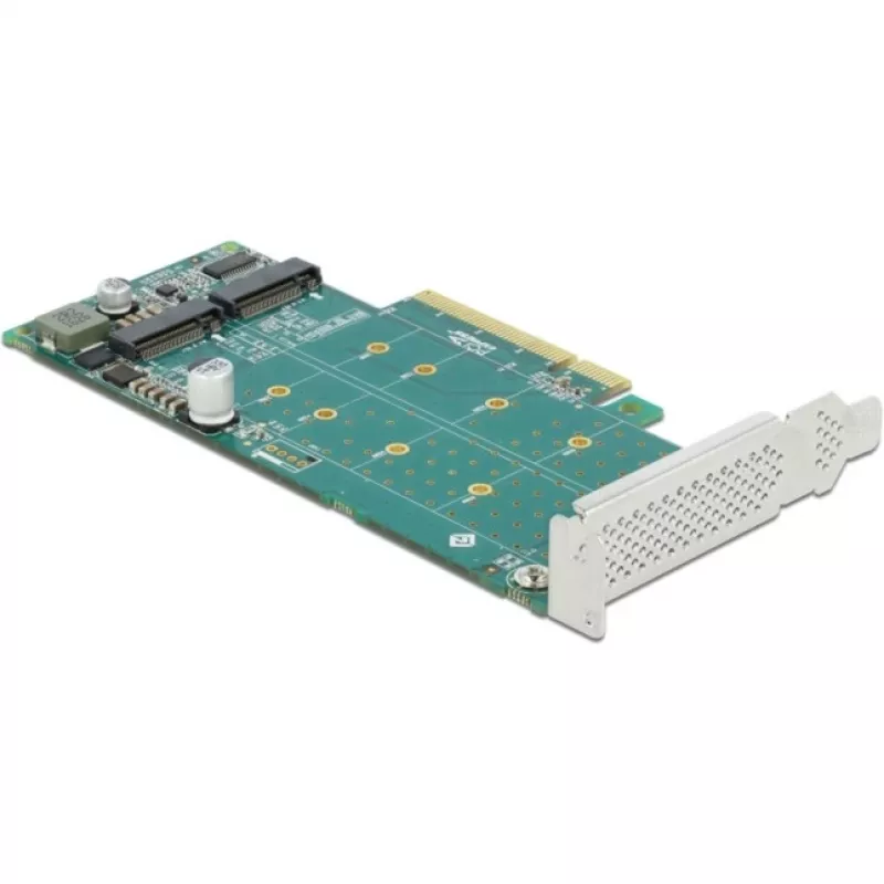Placa DeLOCK PCI Express x8 para 2 x NVMe M.2 Key M internos com bifurcação, formato low-profile