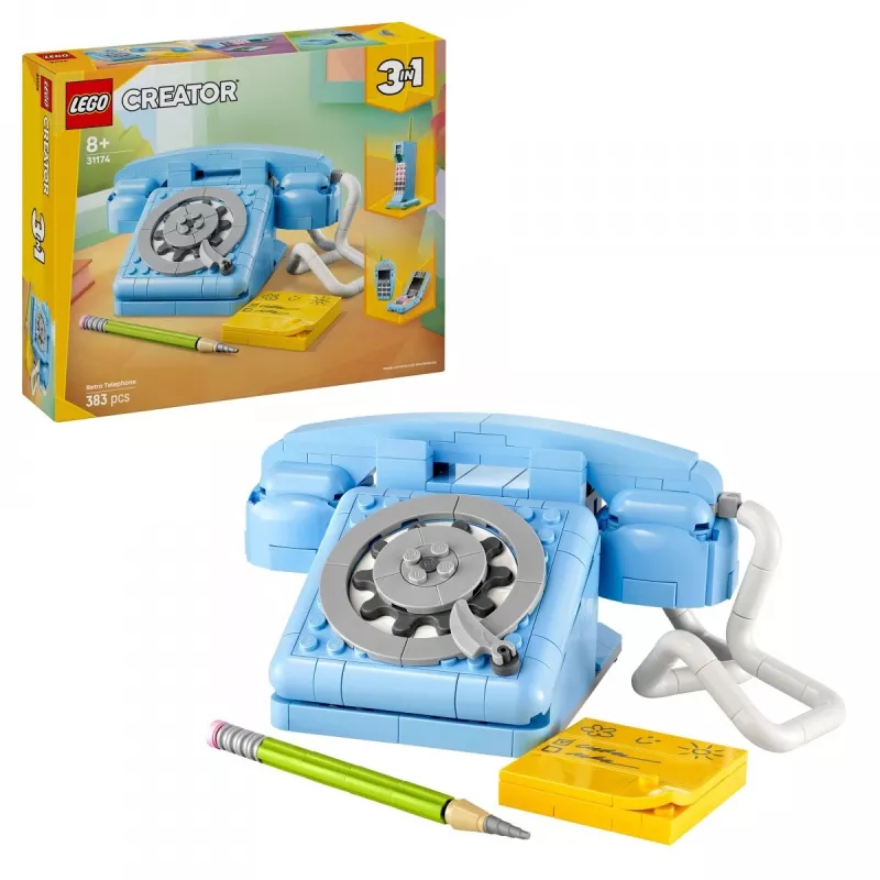 Brinquedo de construção LEGO Creator 3-in-1 31174 conjunto Telefone Retro, 383 peças, 8+ anos, 70×110×150 mm
