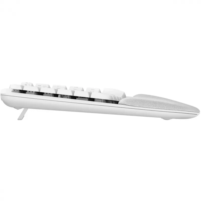 Teclado Logitech Wave Keys com apoio de pulso almofadado sem fios Bluetooth LE QWERTY branco-sujo (PAN)