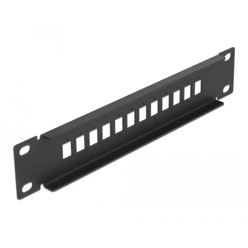 Painel de ligação de fibra ótica DeLOCK 10 polegadas 12 portas SC simplex LC duplex 1U preto