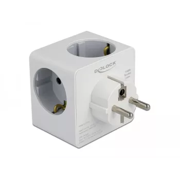 Adaptador de ficha de rede tipo F DeLOCK 11496 2 portas USB 5 V 2,4 A 3 A
