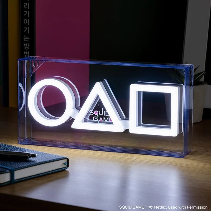 Candeeiro de mesa e de suspensão Paladone LED Neon Light Squid Game Design PP13775SG