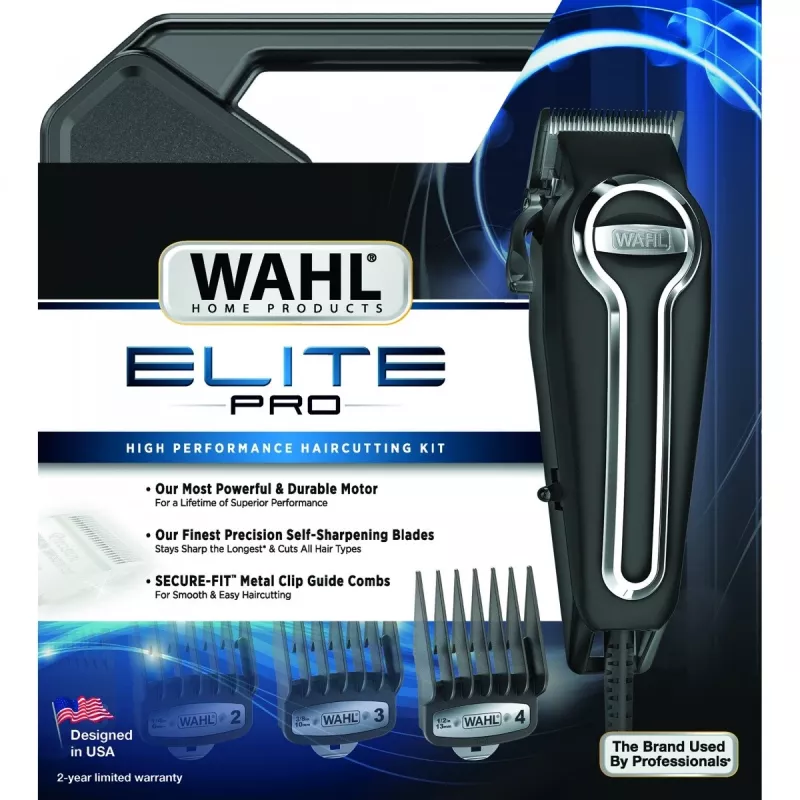Máquina de cortar cabelo Wahl Elite Pro Preto 11 1mm a 2,5cm AC 230V