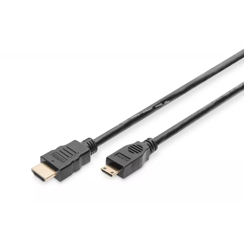 Digitus ASSMANN - Cabo de vídeo/áudio - HDMI - 30 AWG - Mini-HDMI, 19 pinos (M) - HDMI, 19 pinos (M) - 3 m - Isolamento duplo - preto (AK-330106-030-S)