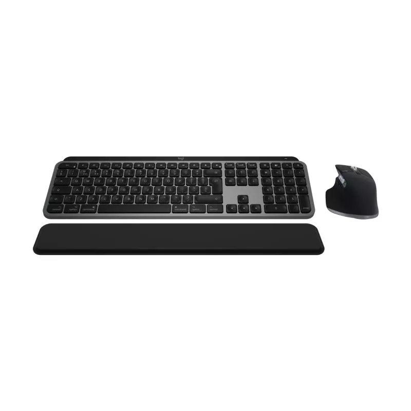 Logitech MX Keys S Combo para Mac, sem fios, conjunto de teclado e rato layout DE, teclas e funções otimizadas para macOS